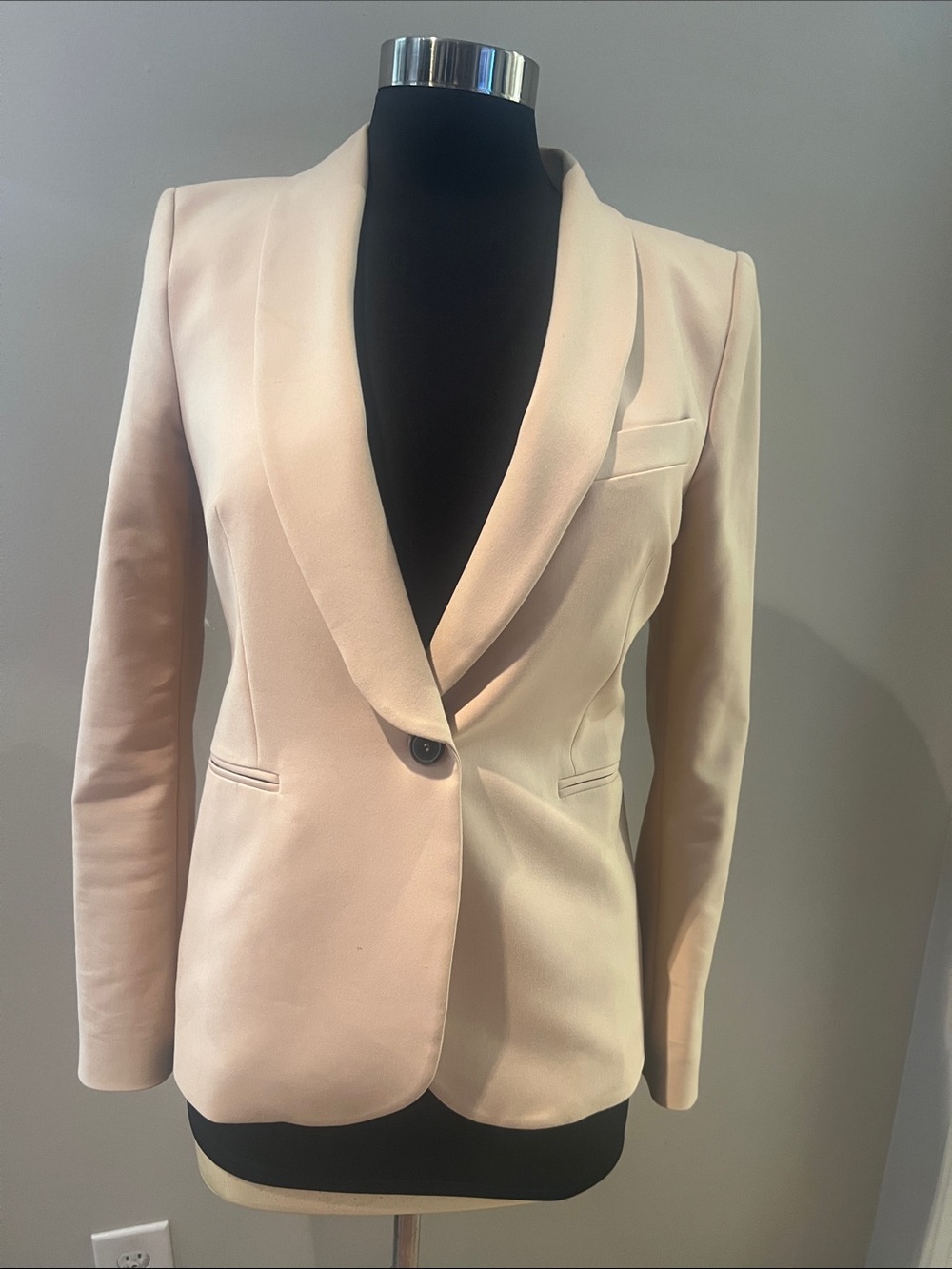Zara Light Blush Pink Single-Button Blazer